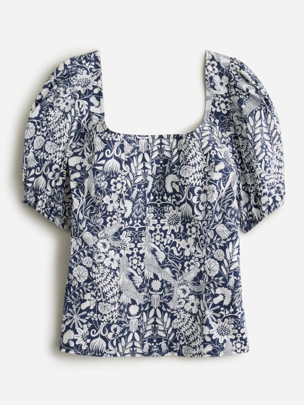 J.Crew Puff-Sleeve Top in Mermaid Floral NWT!